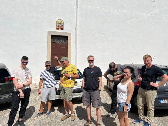 Hanging out in Paderne, (l to r, Jan, Andre, Tobias, Me, Leo, Nat, Kris)