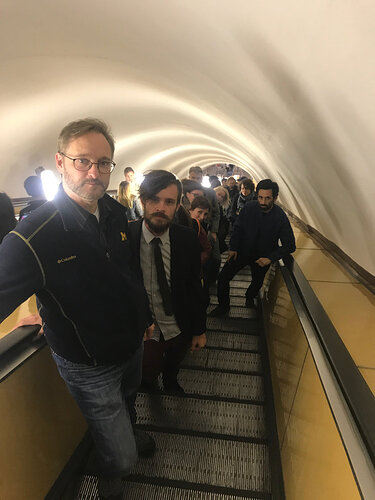 Heading home from a night at the swing bar...where we met Hugo the pig.