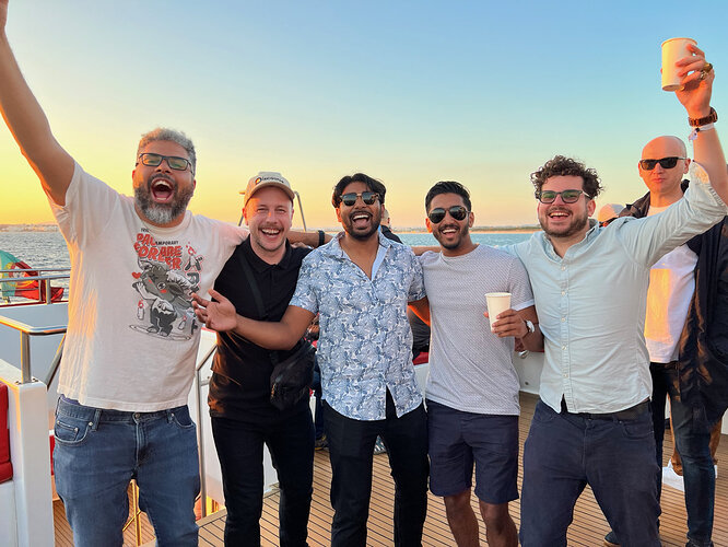 Our AI Team - (l to r) Falco, Roman, Saif, Keenan, Ty...and Andrei doing a photobomb.