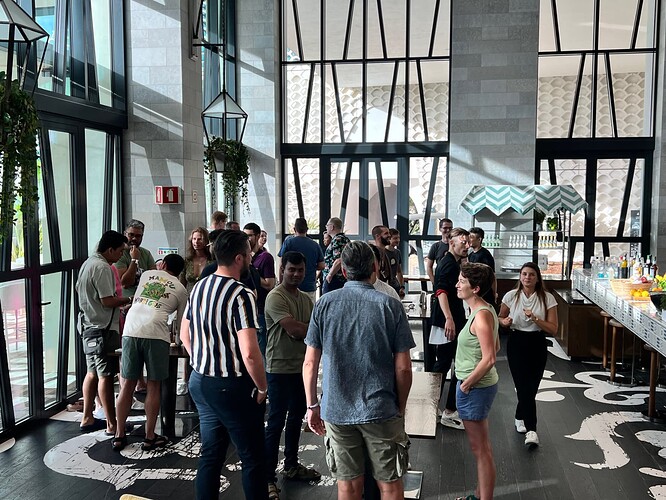 The gang taking part in a Discourse Cocktail making competition