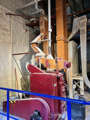 A 100+ yr old machine to grind barley. One of less than 5 left in the world, I believe. Custom parts need to be made for repairs.