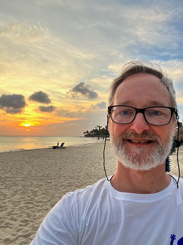 My last sunset here. I ended up in the water to see it set. Just spectacular.