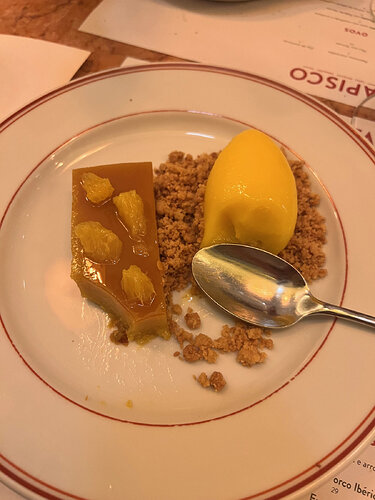 Portugese almond cake w/tangerine sorbet (Tapisco)