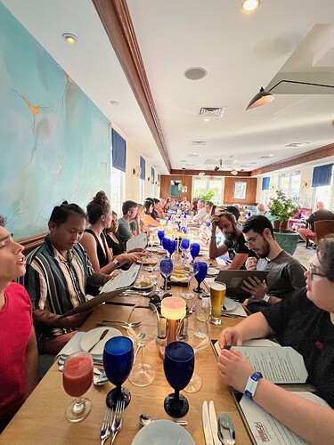 Dinner at Paparazzi with the whole crew. I'm betting that place was quiet as a mouse after we left....