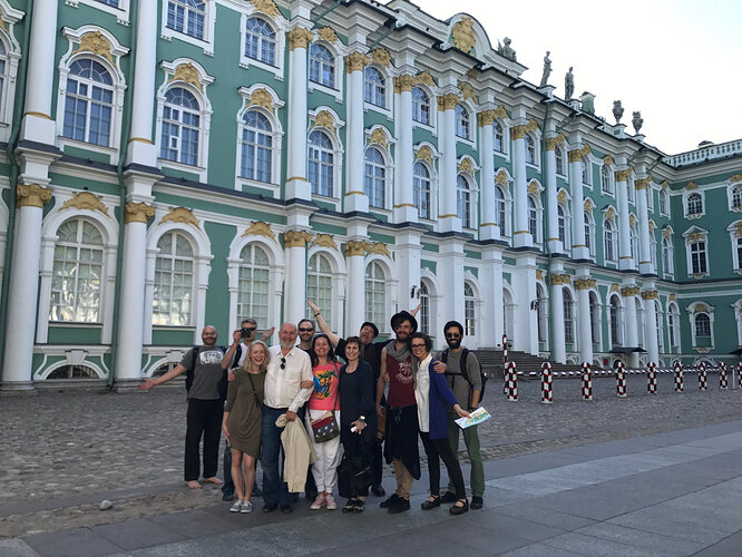 The gang outside the Hermitage after our whirlwind tour