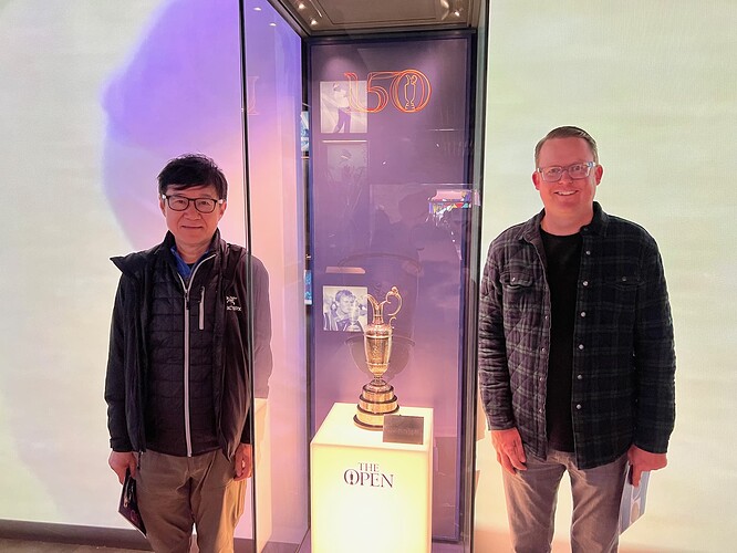 Zheng & Drew with The Claret Jug.
