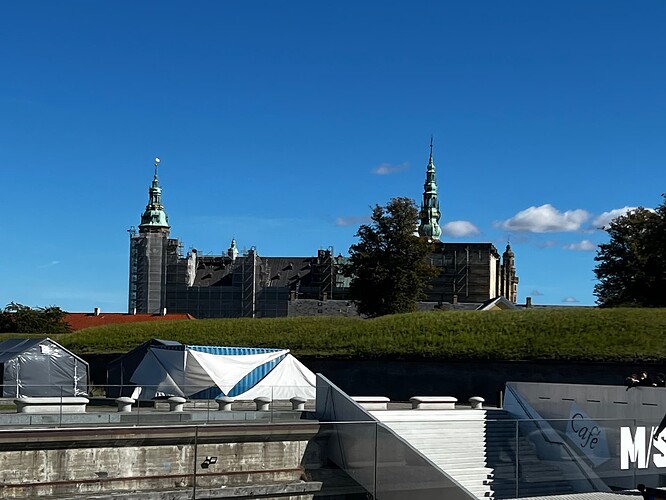 The view of Kronborg Castle on approach.