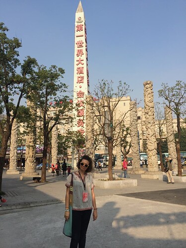 Ok...they have a really big obelisk in the park. Caitlyn seems impressed.