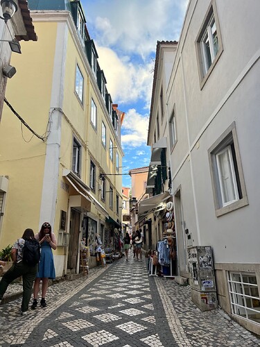 After hiking down from the Moorish Castle, and dinner at Dona Maria, we walked the streets of Sintra looking for sales.