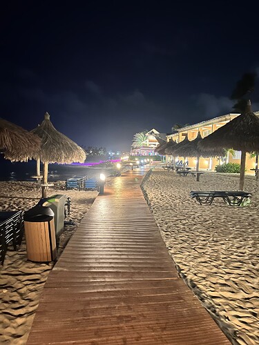 The boardwalk from my room to the main area...and the biggest bars.