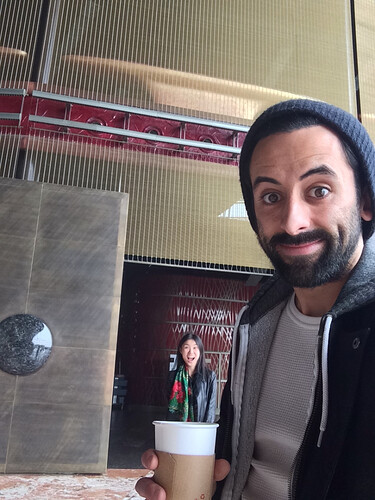 Skeens getting some Yi coffee. lol.