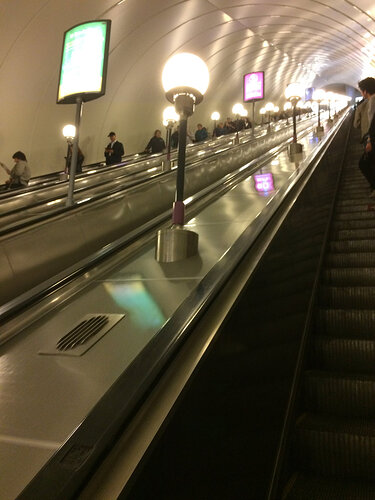 The long ride back up from St. Petersburg metro