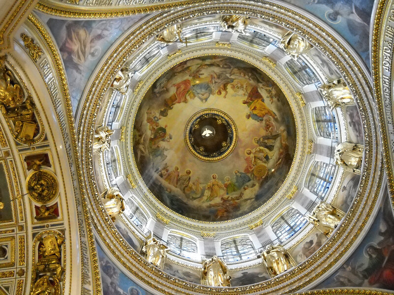 The dome of the Cathedral. The dove in the cupola is 6 feet across. Gives you some sense of how high/massive this structure is.