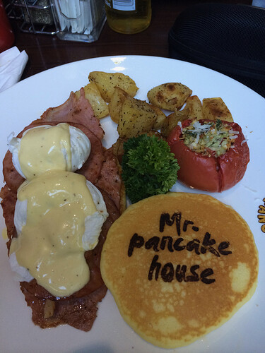 We’re being sponsored by Mr. Pancake House in Shanghai. So…gotta pimp the brand….
