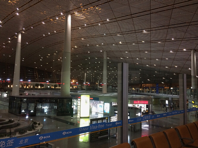 Arriving a Beijing Airport at around 4am after a very long flight