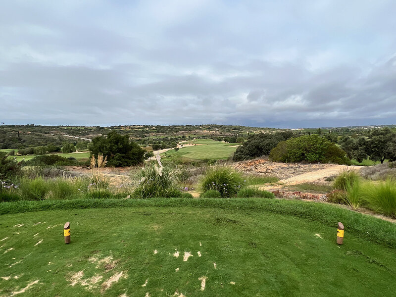 A tee box at Amendoeira Golf Resort