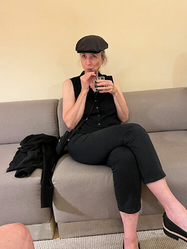 Loretta enjoying her time at the hotel bar...drinking water thru a straw :rofl: