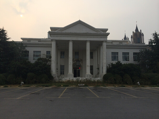 A replica White House? WTF? It also had an LED crawl across the top....