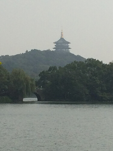 A pagoda overlooks West Lake
