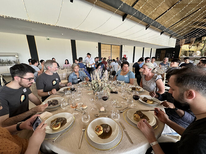Work day lunch (l to r) Pedro, Me, Ella, Olivia, Jessii, Hawk, Leo