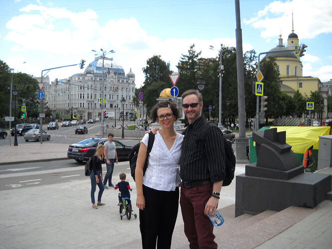 Caitlyn and me with Arbat in the background