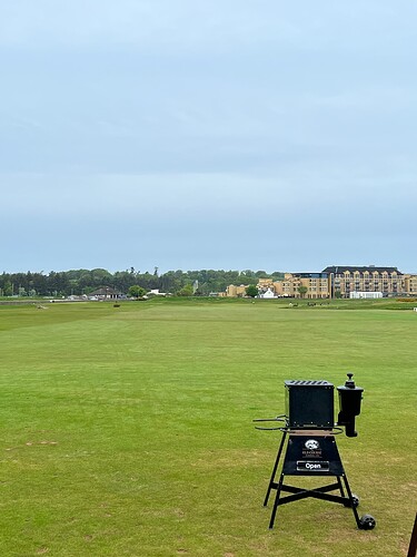 The view as I get ready to tee of on #1 at St. Andrews. I was freakin' giddy. All.Day.Long. <br />