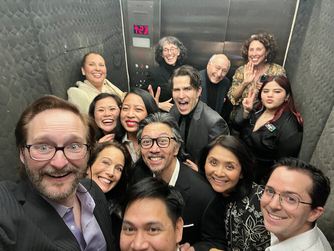 Elevator selfie with Ralph Preiss and family on Opening night!