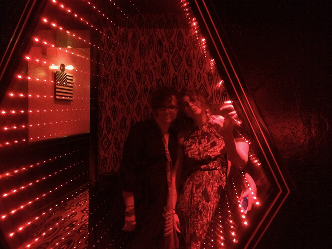 More fun with mirrors. Caitlyn and Gaby.