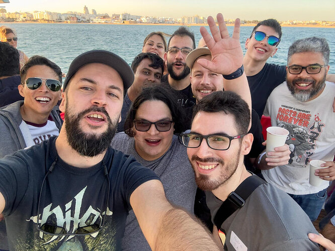 Aboard the party boat for (l to r, Juan, Leo, Arpit, Michele,  Renato, Roman, Jan, Falco, Pedro, Jean)