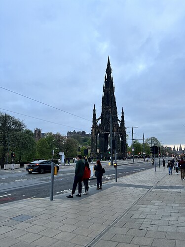 Over in New Town near Princes St to meet Zheng for a drink