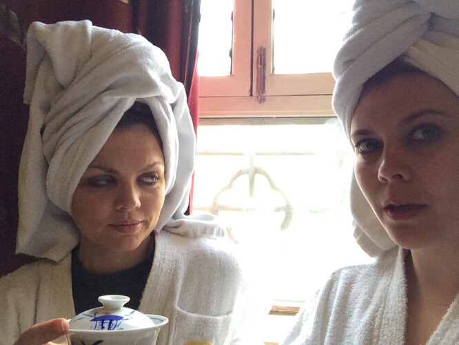 Caitlyn and Gaby enjoying some down time.