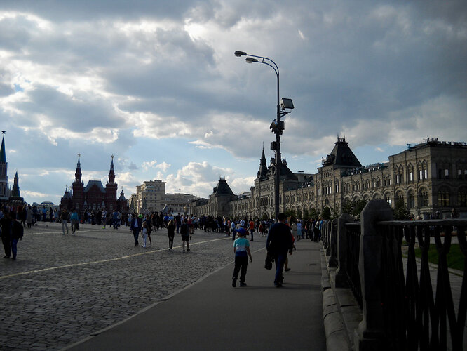 The outside of GUM...roughly translated as "State Department Store.