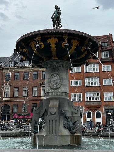 That boy is peeing in the fountain!