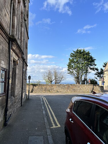 Down the side-street from Hazelbank Hotel looking at the North Sea