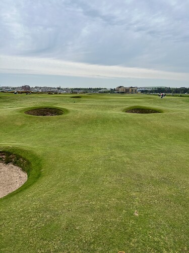 A perfect drive on 15, between the Miss Graingers's Bosoms and Rob's bunkers. <br />