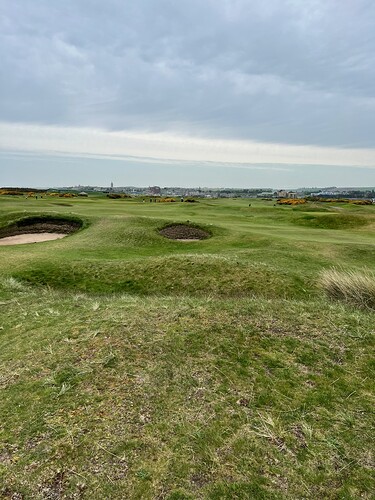 Two of the The Seven Sisters bunkers on 14. <br />