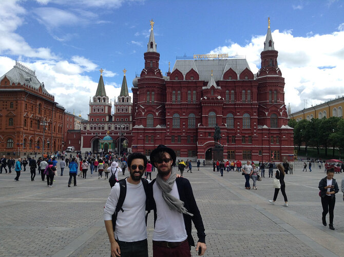 Me and the boys (Skeens & Jesse) outside Red Square