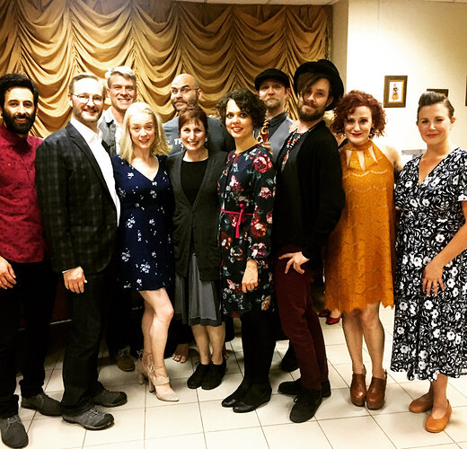 At the reception after our debut in St. Petersburg (l to r, Skeens, Me, Richard, Ellson, Aaron, Tina, Cailtin, David LM, Jesse, Dylan & Kendra)
