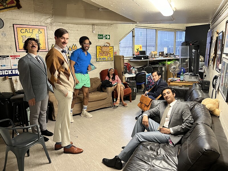 Some of the gang in the green room