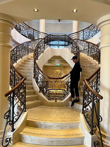 A better photo of the hotels staircase