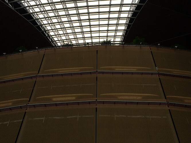 The Egg is 5 stories tall. This is a view from the bottom...