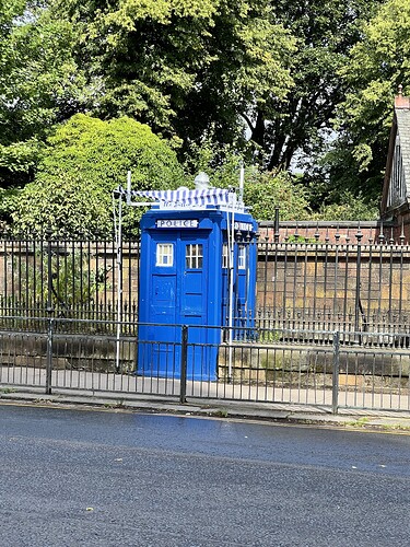 A Tardis outside the Glasgow Botanical Gardens