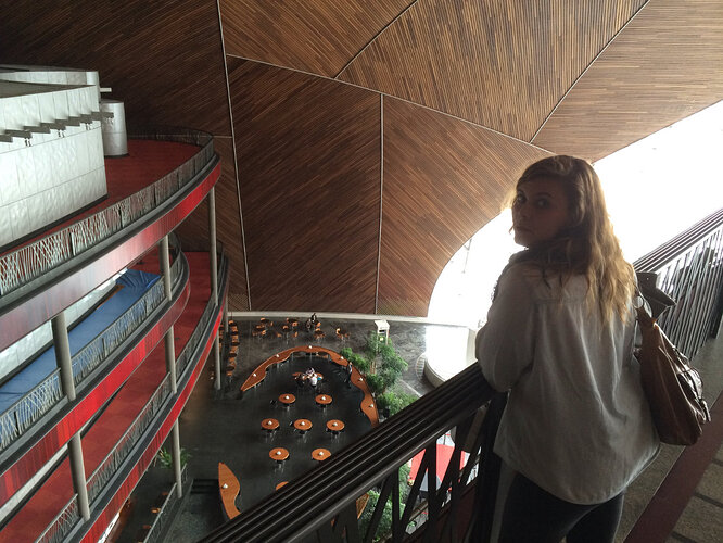 That’s the view of the cafe from the 4th floor...and Gaby.