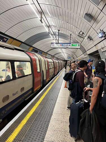 Part of our very long trek from Heathrow to Greenwich