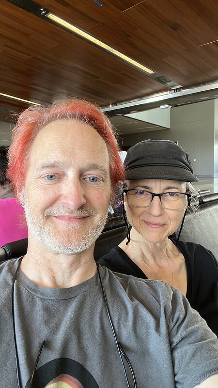 Hanging at the airport, waiting to board