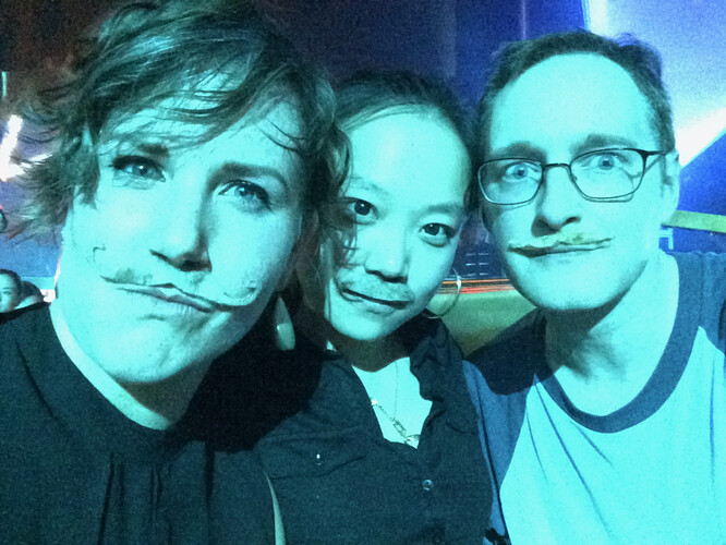Blue light mustache mayhem