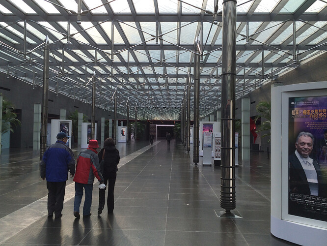 We're getting a tour of "The Egg". It looks like water is above us as we enter.