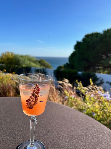 A fancy drink in a fancy place